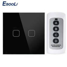 Esooli EU/UK Standard 1 Gang 2 Gang 3 Gang 1 Way Remote Control Touch Switch Luxury Crystal Glass Normal Touch Switch 2024 - buy cheap