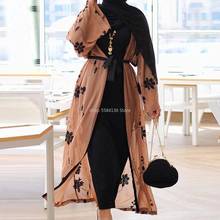 Chiffon Dubai Abaya Kimono Islam Muslim Hijab Dress Abayas For Women Kaftan Caftan Marocain Turkish Islamic Clothing Robe Coat 2024 - buy cheap