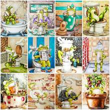 AZQSD 5D DIY Diamond Painting Frog Golf Handicraft Diamond Embroidery Animals Mosaic Full Kits Needlework Home Decoration 2024 - buy cheap