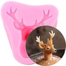 Christmas Deer Head Silicone Molds 3D Handmade Soap Resin Clay Mould Fondant Cake Decorating Tools Chocolate Gumpaste Moulds 2024 - buy cheap