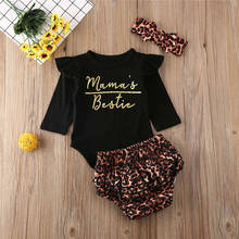 3Pcs Baby Boy Girls Clothes Long Sleeve Fall Winter Newborn Outfit For Girl Casual Letter Leopard Print Infant Girl Clothing Set 2024 - buy cheap