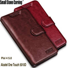 Capa magnética para alcatel one touch 5010d pixi 4 5.0, capa dobrável de couro, bolsas carteira de silicone macio, 5010d 5010, capa protetora 3g 2024 - compre barato