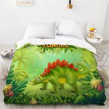 Capa de edredom com desenho, cobertor, capa confortável, colcha, infantil, 135x200, 140x200, rosa, dinossauro, stegosauro, jurassic park 2024 - compre barato