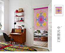 Cortina de porta decorativa, padrão decorativo chinês, figura rosa, sem ren, porta grossa, totem japonês, portas para sala de estar 2024 - compre barato
