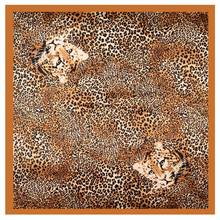 Lenço de seda xadrez geométrico azul, 60cm x 60cm, pequeno, quadrado, feminino, cachecol, bandana, leopardo 2024 - compre barato