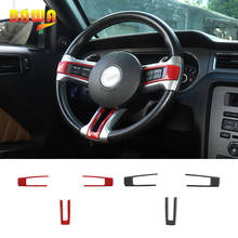 BAWA Carbon Fiber Car Interior Steering Wheel Decoration Stickers Cover Accessories For Ford Mustang 2009-2013 2024 - buy cheap