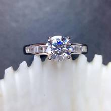 pouring moissanite gemstone ring engagement ring wedding ring shiny better than diamond round gem 8x8mm size girl love date gift 2024 - buy cheap