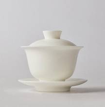 Белый фарфор кунг-фу Gaiwan ручной работы керамический чайный набор китайский фарфор чайная чаша 160 мл Высокое качество Chinaware 2024 - купить недорого