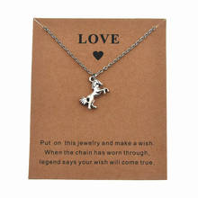 New Tibetan Silver Color Running Horse Pendant Make a Wish Love Card Chain Necklace for Women Men Friends Gifts Horse Jewelry 2024 - buy cheap