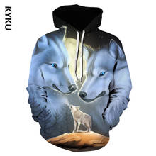 Galaxy wolf hoodie hoodies das mulheres dos homens moda inverno outono pulôver camisolas 3d impressão agasalho oversize roupas animais 2024 - compre barato