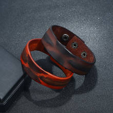 Men Bracelet Vintage Genuine Leather Bracelets Male Trendy Jewelry Simple Wide Wrap Bracelets&Bangles Femme 2024 - buy cheap