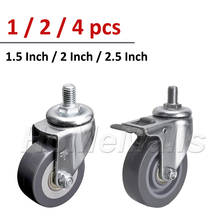 2pcs 1.5/2/2.5inch PU Material Universal Wheels 360 Degree Swivel Caster With Brake Silent Casters For Workbench or Trolley 2024 - buy cheap