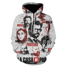 La Casa De Papel 3D Printed Hoodies Sweatshirts Pullover Men/Women Funny Casual House of Paper Fleece Hoody off white Sweatshirt 2024 - buy cheap