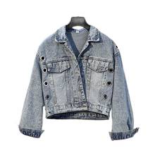 Plus Size Jeans Jacket Female 2021New Spring Women's Denim Coat Fried Street Long-Sleeved Casual Tops Loose Lady Denim Outerwear 2024 - buy cheap