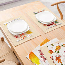 New Thanksgiving day Placemats for Table Decoration Waterproof Pads Coaster Dinning Kitchen Accessories Rectangular Table Mat 2024 - buy cheap