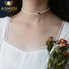 ASHIQI-gargantilla de perlas de agua dulce para mujer, collar de ágata Natural, joyería de plata de ley 925, regalo de moda 2024 - compra barato