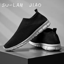 SU-LAN jiao tamanho máximo voar tecelagem casal especial sapatos masculinos sapatos de caminhada zapatos de hombre sapatos masculinos tênis casuais 2024 - compre barato