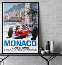 NT071 Hot Gift Grand Prix F1 Monaco 1965 Mai Race Car Poster Wall Art Canvas Oil Painting Picture Prints Living Home Room Decor 2024 - buy cheap
