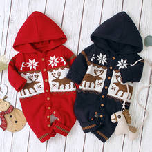 Autumn Winter Christmas Cartoon Deer Baby Boys Girls Long Sleeve Rompers Clothes Baby Boy Girl Kids Knitting Rompers 2024 - buy cheap