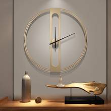 Relógio de parede de metal grande, decoração para casa, design moderno, adesivo, arte, suspensão, para sala de estar, dourado 2024 - compre barato