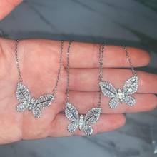 CZ Butterfly Necklace For Women High Quality 5a Cubic Zirconia CZ Paved Sparking Bling Trendy Jewelry Wholesale 2024 - buy cheap