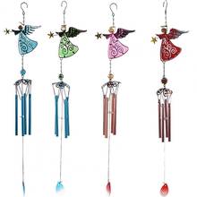 Wind Chime Decorative Unique Angle Pattern Design Metal Outdoor Angel Wind-bell for Outdoor 2024 - buy cheap