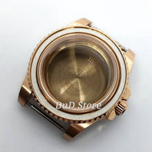 40mm rose gold sterile case rotating bezel sapphire glass for  ETA2836 miyota 8215/8205/821A Mingzhu DG2813/ 3804 NH35 movement 2024 - buy cheap