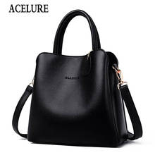 ACELURE High Capacity Casual Fashion Women Tote Shoulder Bags Soft Solid Color PU Leather Crossbody Bags Ladies Shopping Bags 2024 - buy cheap
