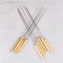 10pcs Stainless Steel Barbecue BBQ Skewers Needle Kebab Kabob Stick 35cm 2024 - buy cheap