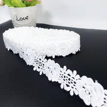 HWARM 20yard 2.7cm High Quality Milk Silk Embroidery White African Lace Frbirc Ribbon Diy Sewing Trim Wedding Skirt Accessories 2024 - buy cheap