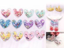 5.3x5.9cm heart 10pcs transparent plastic bag colorful DIY sequins hairpin accessories handmade clothing decoration soft mixed 2024 - buy cheap