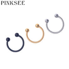 Pinksee Newest 1PC Simple Fashion Stainless Steel Horseshoe Circular Ring Unisex Spiral Eyebrow Nose Piercing Body Jewelry 2024 - buy cheap