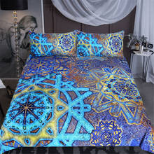 Conjunto de cama de algodão com mandala, edredom e capa de cama, romântico, boho, planta e flores 2024 - compre barato