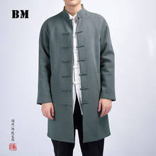 2020 Chinese National Style Long Windbreaker Jacket Men Streetwear Long Jacket Men Hip Hop Vintage Kimono Jacket Coat 4XL 2024 - buy cheap