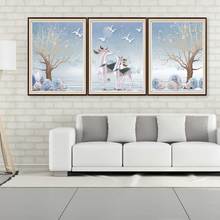 5D DIY Deer Diamond Embroidery Winter Landscape Diamond Painting Natural Scenery Full Square Round Drill New Arrival Home Decor 2024 - buy cheap