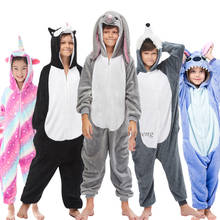 Kigurumi Unicorn Pajamas Children's Sleepwear for Boys Girls Kids Onesies Animal Winter Warm Pyjamas Kids Baby Cartoon Costumes 2024 - buy cheap