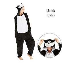 Kids Black Husky Pajamas Children Party Cosplay Costume Unicorn Onesies Girls Stitch Panda Sleepwear For 4 6 8 10 12 years 2024 - buy cheap
