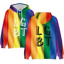 Free LGBT Flag Hoodies Sweatshirt For Lesbian Gay Pride Colorful Rainbow Clothes For Gay Home Decor Gay Friendly LGBT Equity 2024 - buy cheap