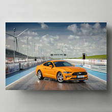 Cuadro de arte de pared con pintura de seda, Fords Mustang gt fastback, Raceway Sport Car, lienzos, carteles e impresiones, decoraciones modernas para el hogar 2024 - compra barato