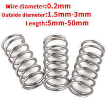 20pcs 0.2mm Wire Dia OD 1.5 2 2.5 3 Small Y-type Rotor Return Compression Pressure spring 5-50mm 304 Stainless Steel 2024 - buy cheap