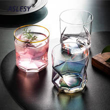 Vasos geométricos nórdicos para whisky, tazas de café de vidrio Phnom Penh, té, leche, jugo, vaso de vino con personalidad creativa, vasos de estilo Ins 2024 - compra barato