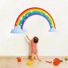 Large PVC Rainbow Wall Sticker Kids Bedroom Nursery Window Decals Vinyl Art Murals Adhesive Wallpaper DIY Decoration 2024 - buy cheap
