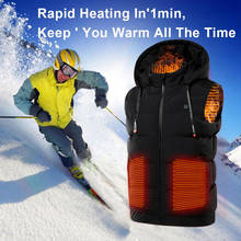 9 Place Smart Hooded Self Heating Vest 3-speed Adjustable Temperature Heated Vest USB Electric Heating Jacket Thermal Vest Man 2024 - buy cheap