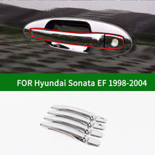 Exterior chrome prata porta lateral do carro alça tigela copo capa guarnição para hyundai sonata viv prima ef sonica 1998-2004 2001 2002 2003 2024 - compre barato