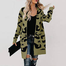 Fashion Women Long Cardigans Sweaters Autumn Loose Leopard Print Oversized Sweater Women Casual Cardigans and Sweaters Coats 2024 - buy cheap