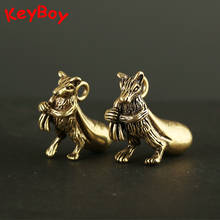 Vintage Brass Lucky Money Bag Rat Key Chain Rings Pendat Chinese  Mouse Ornaments Bronze Keychain Decoration Feng Shui Accessory 2024 - buy cheap