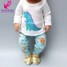 Ropa de muñeca para bebé de 40cm, conjunto de pantalones de dinosaurio para muñeca de 18 ", traje de primavera 2024 - compra barato