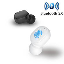Mini auriculares inalámbricos con Bluetooth 5,0, cascos deportivos táctiles de una sola oreja, con micrófono 2024 - compra barato