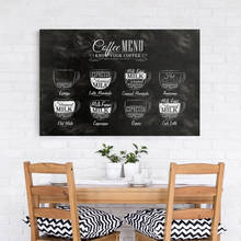 Black and White Coffee Menu Poster Vintage Art Print Nordic Bar Pub Coffee Shop Signs Decoration Pictures Home Salon Decorative 2024 - buy cheap