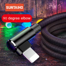 Suntaiho 90 Degree USB Cable for iPhone XS Max XR X 6s 7 8 plus 2A Fast Charging Cable for Lighting iPad USB Charger Data Cable 2024 - buy cheap